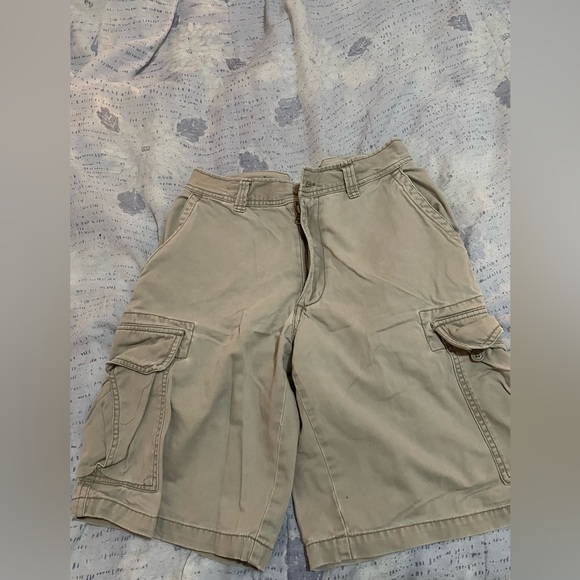 90s Men’s Vintage Old Navy Cargo Shorts: Beige 100% Cotton - Picture 4 of 6
